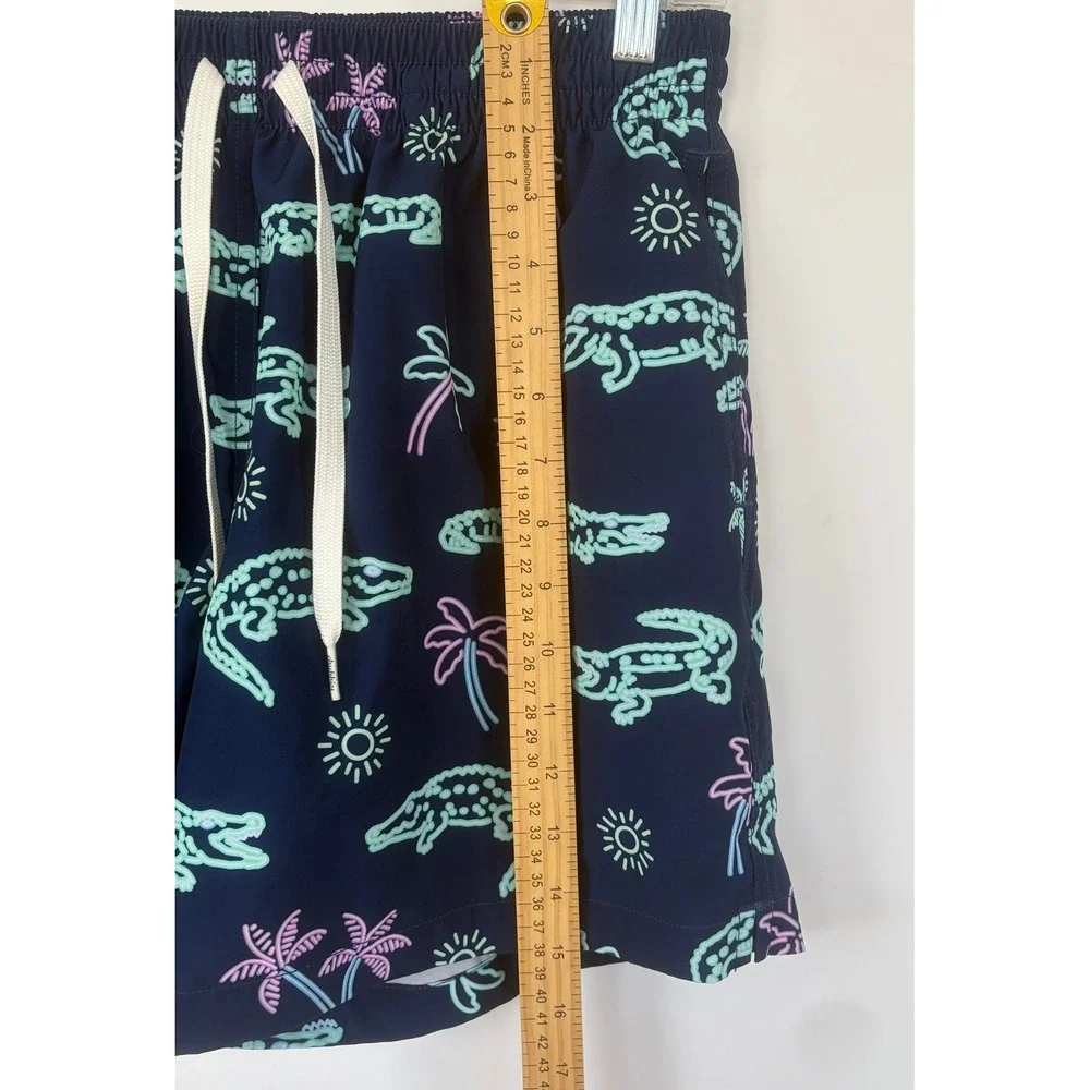 Chubbies Mens Swim Trunks Navy Neon Alligator Palm Tree Print Shorts  M - Picture 6 of 6